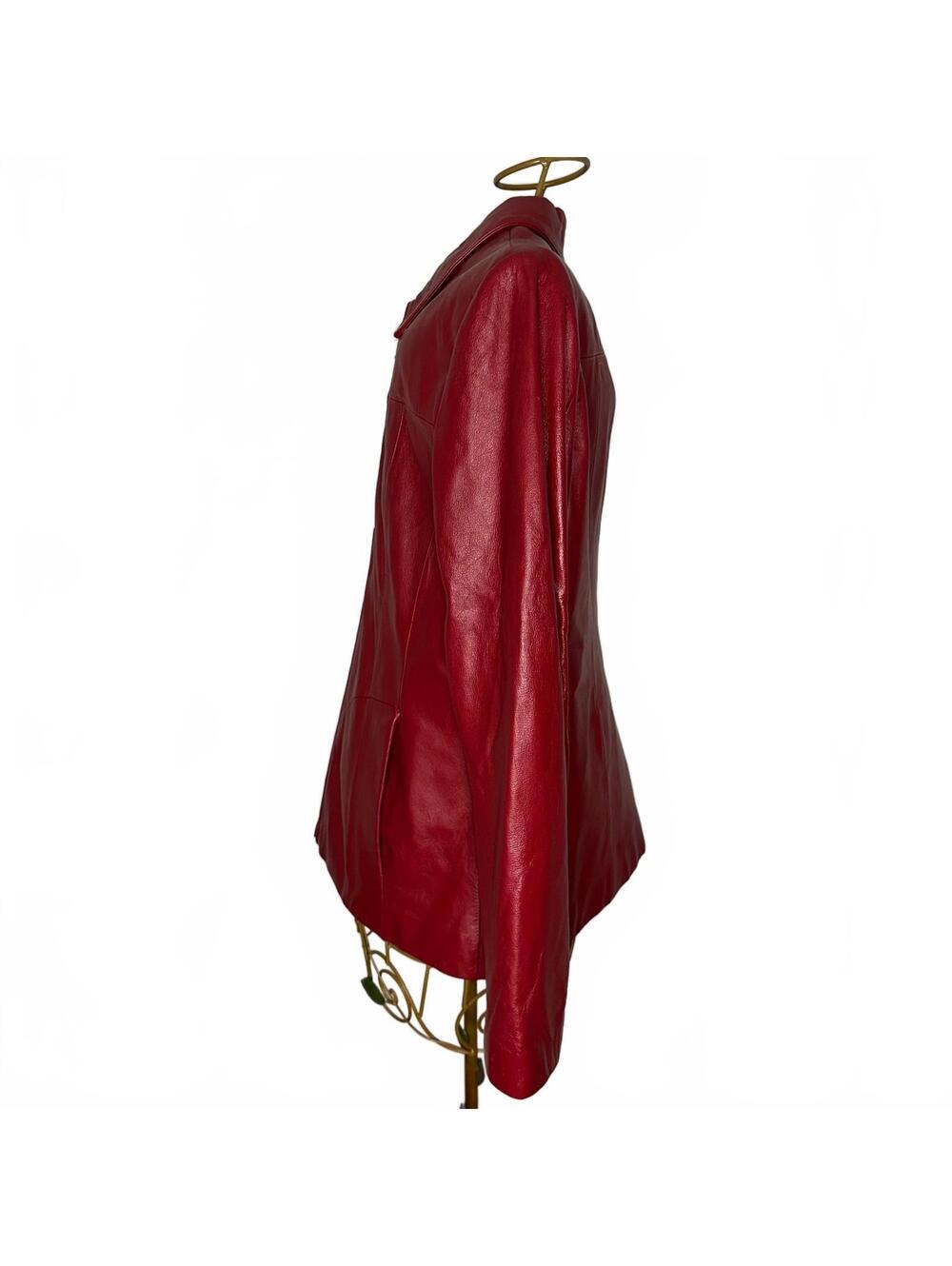 Wilsons Leather Cherry Red Genuine Leather Jacket L Removable Thinsulate Liner - Picture 3 of 9